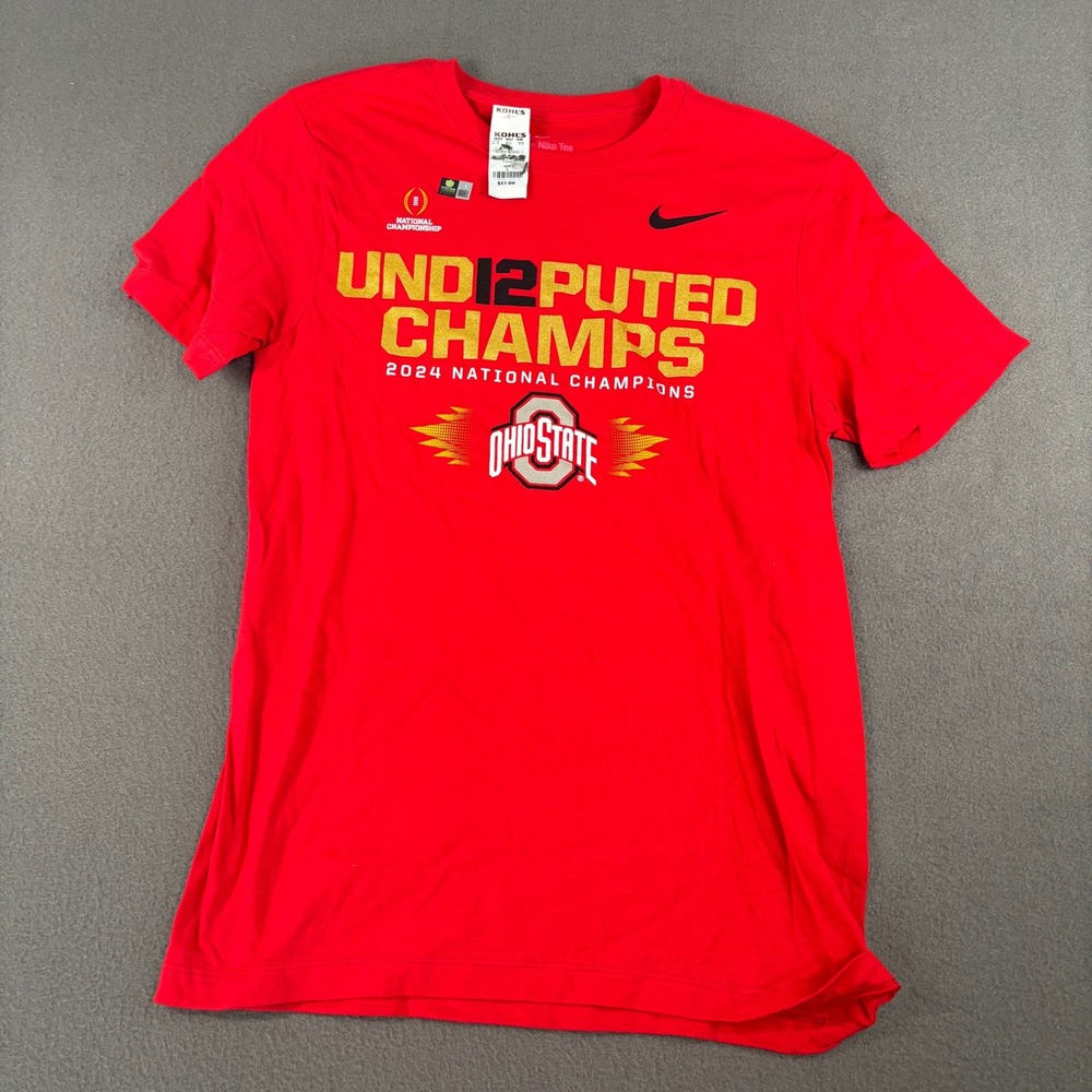 Nike Ohio State Buckeyes 2024 National Champions Shirt Mens Size S Red N199-5NW